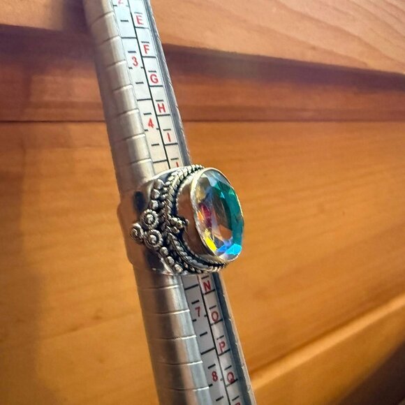Mystic Topaz Sterling Silver Ring: Napoleon Handmade Ottoman Style Size 6 - Picture 7 of 7